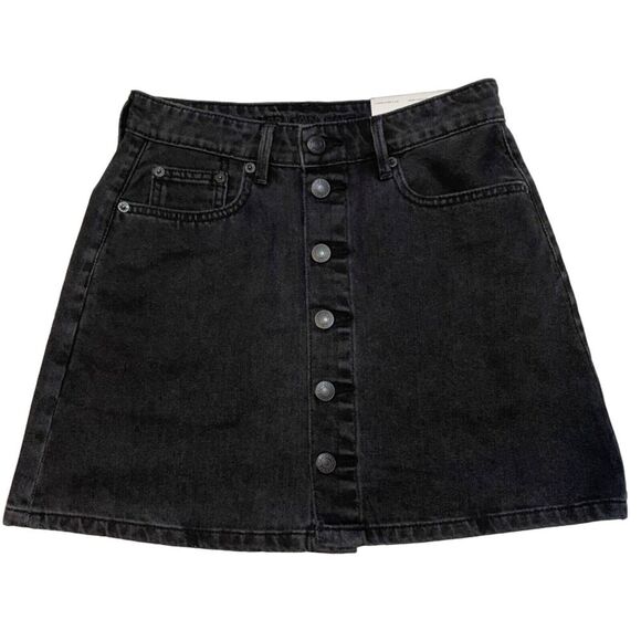 American Eagle Outfitters Dresses & Skirts - NWT~American Eagle AE Y2K Black Wash‎ Denim Button up Mini Skirt~Grunge~XXS~00